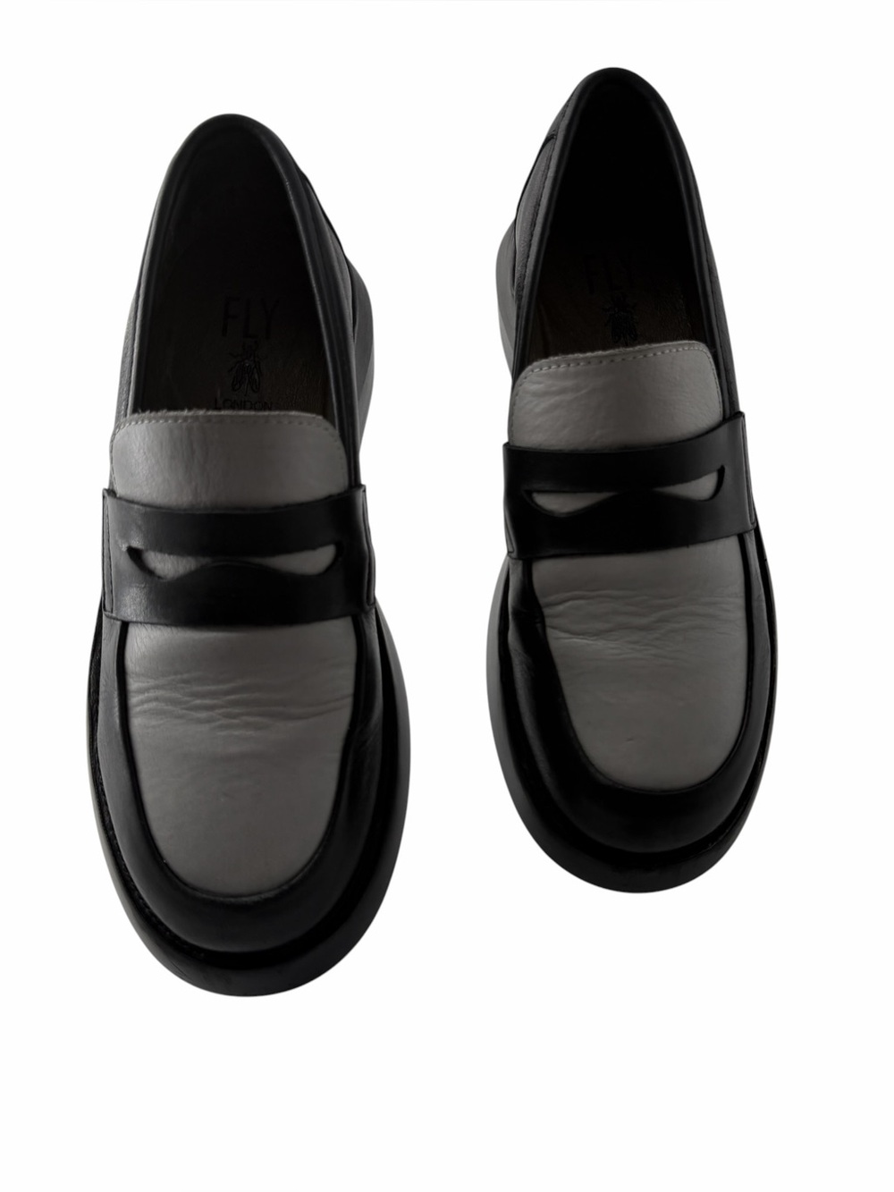 Fly London Leather Women’s Whimsigoth Dark Academia Penny Loafers Sz 5.5-6;EU 36